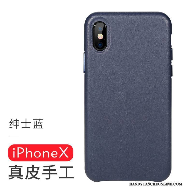 Hülle iPhone X Lederhülle Rot Braun, Case iPhone X Leder Handarbeit Handyhüllen