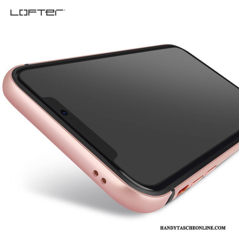 Hülle iPhone X Metall Grenze Silber, Case iPhone X Kreativ Persönlichkeit Anti-sturz