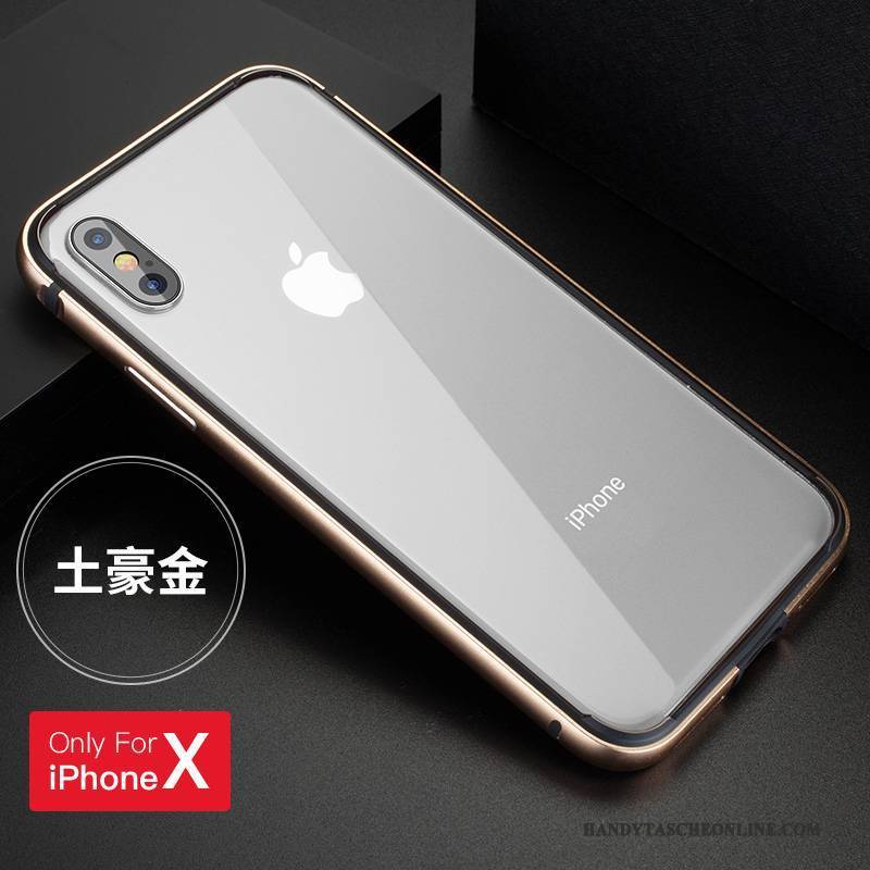 Hülle iPhone X Metall Handyhüllen Schwarz, Case iPhone X Schutz Neu Grenze