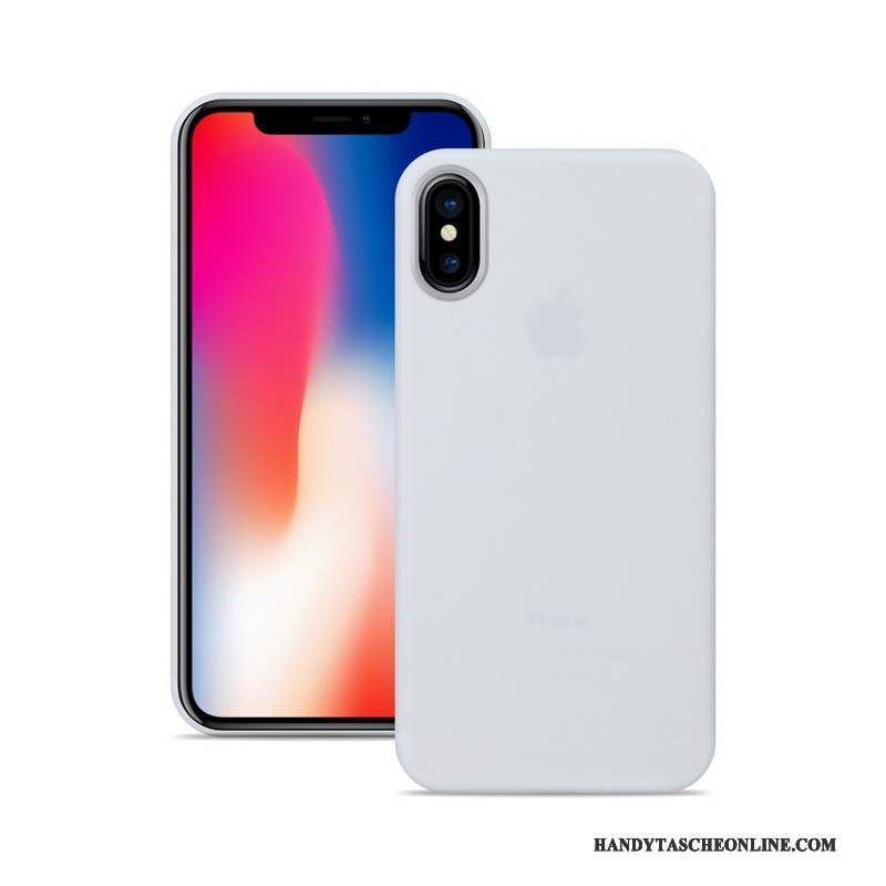 Hülle iPhone X Schutz Schlank Blau, Case iPhone X Nubuck Handyhüllen