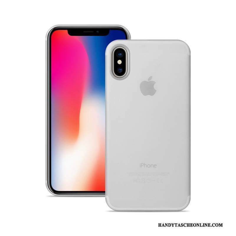 Hülle iPhone X Schutz Schlank Blau, Case iPhone X Nubuck Handyhüllen