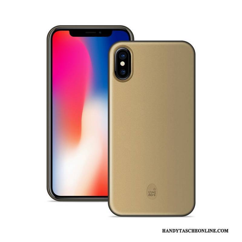 Hülle iPhone X Schutz Schlank Blau, Case iPhone X Nubuck Handyhüllen