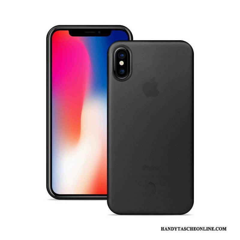 Hülle iPhone X Schutz Schlank Blau, Case iPhone X Nubuck Handyhüllen