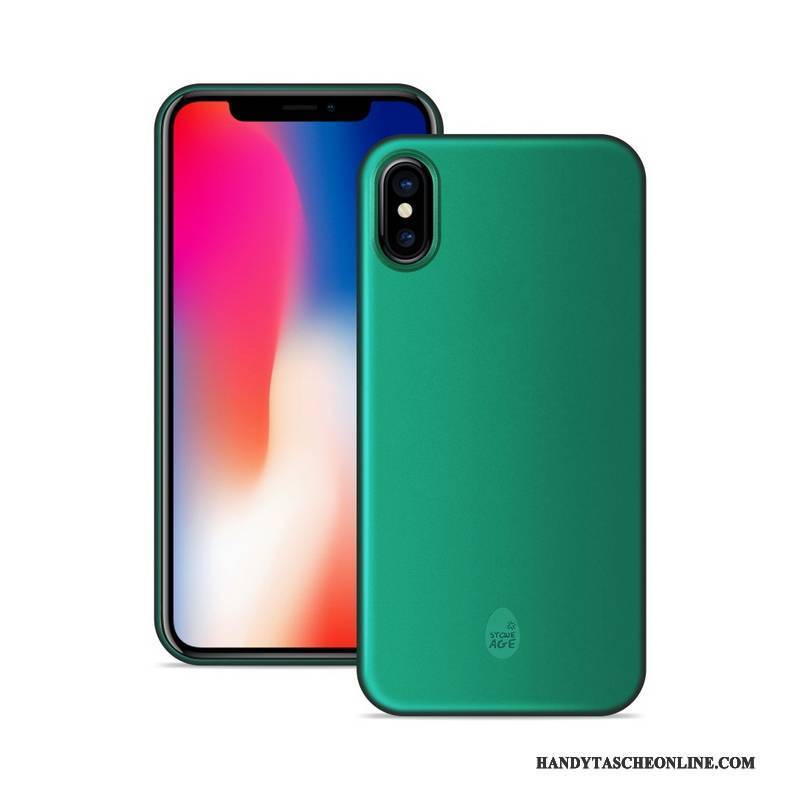 Hülle iPhone X Schutz Schlank Blau, Case iPhone X Nubuck Handyhüllen