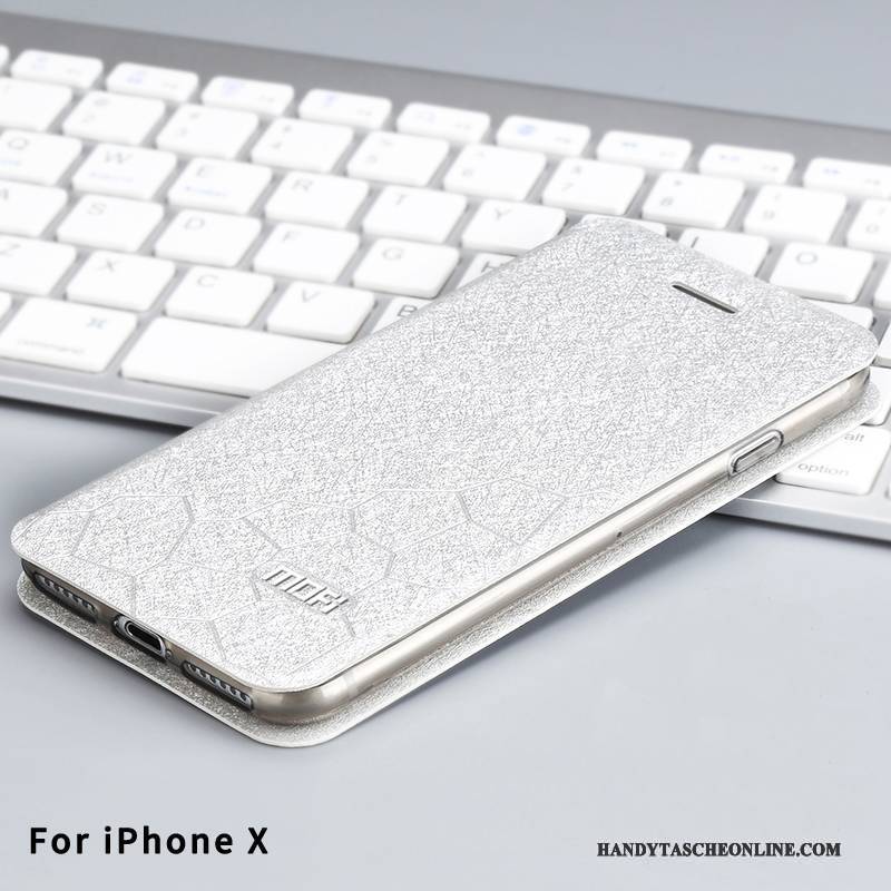 Hülle iPhone X Silikon Anti-sturz Handyhüllen, Case iPhone X Lederhülle Gold