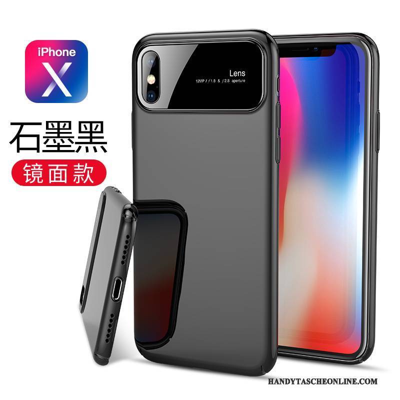 Hülle iPhone X Spiegel Anti-sturz, Case iPhone X Neu Schwarz