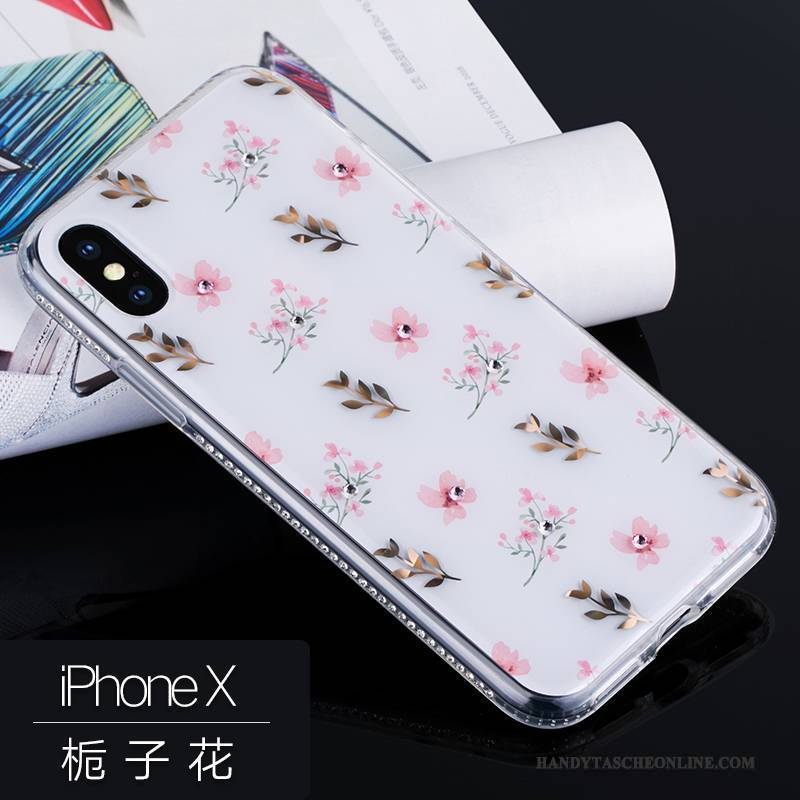 Hülle iPhone X Strass Persönlichkeit Trendmarke, Case iPhone X Silikon Handyhüllen Neu