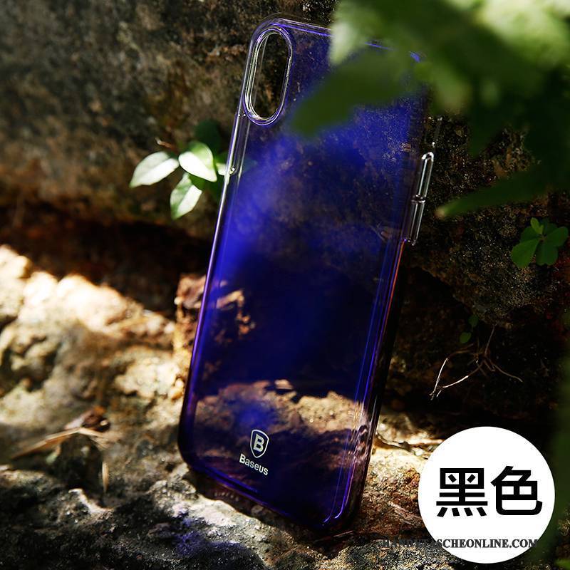 Hülle iPhone X Taschen Blau Transparent, Case iPhone X Schutz Schwer Schlank