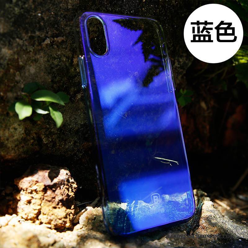 Hülle iPhone X Taschen Blau Transparent, Case iPhone X Schutz Schwer Schlank