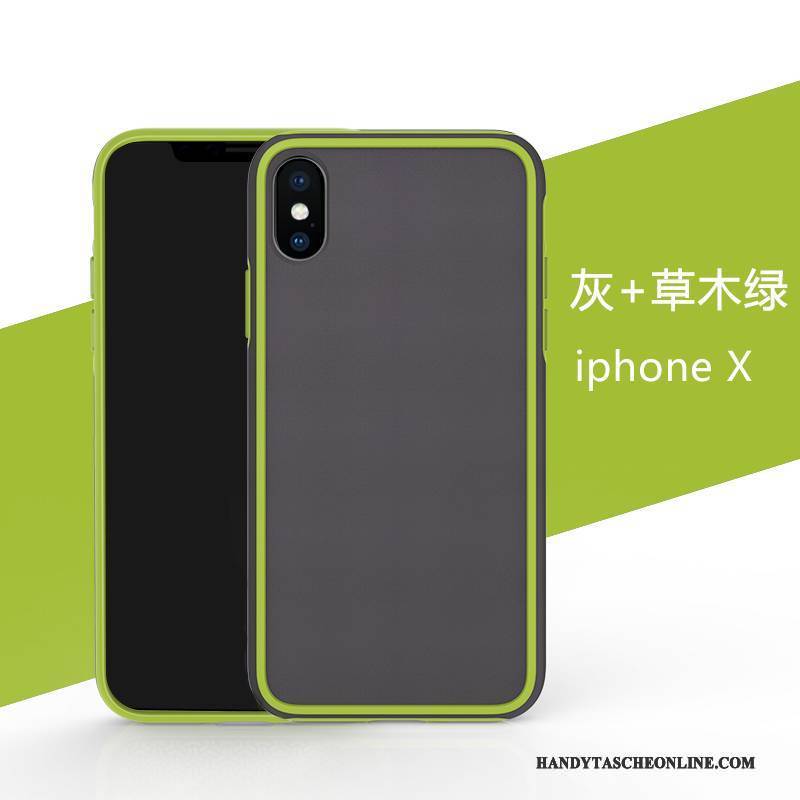 Hülle iPhone X Taschen Handyhüllen Hängende Verzierungen, Case iPhone X Silikon Grün Nubuck