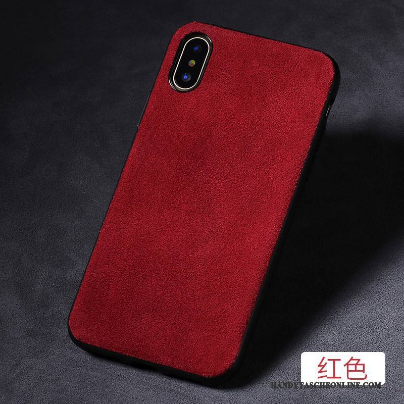 Hülle iPhone X Taschen Handyhüllen Neu, Case iPhone X Leder Netto Rot Trend