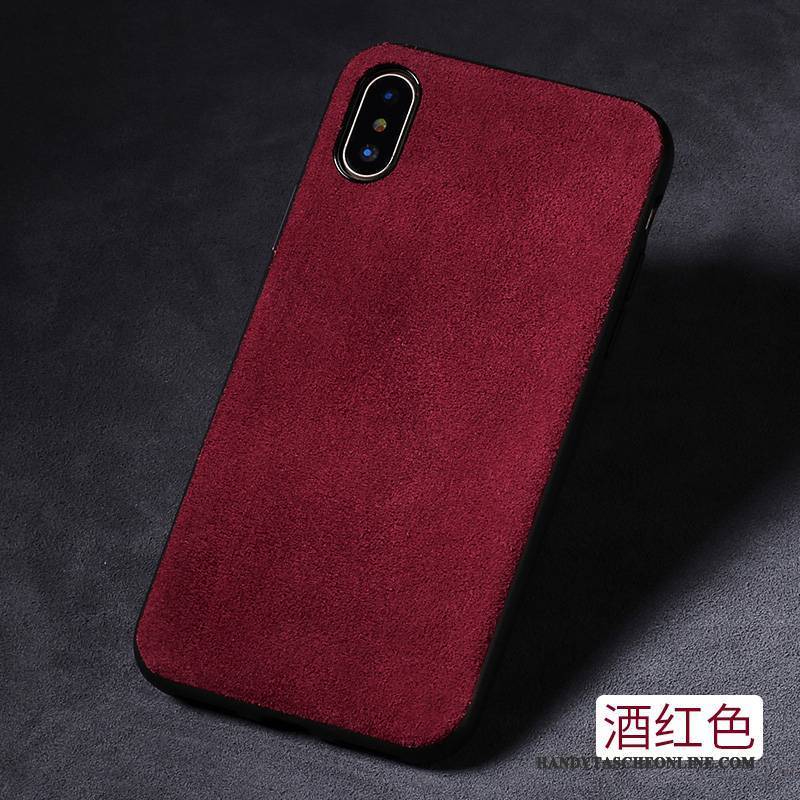 Hülle iPhone X Taschen Handyhüllen Neu, Case iPhone X Leder Netto Rot Trend