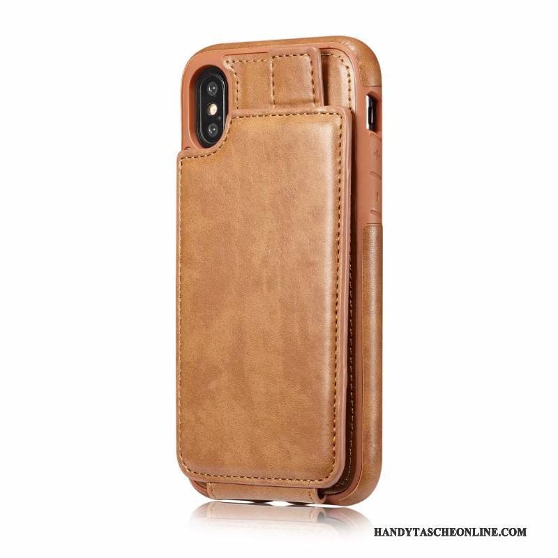 Hülle iPhone X Taschen Karte Original, Case iPhone X Schutz Khaki Anti-sturz