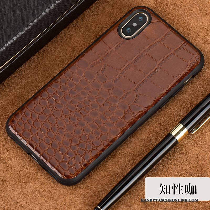 Hülle iPhone X Taschen Schwarz Neu, Case iPhone X Leder Anti-sturz Handyhüllen