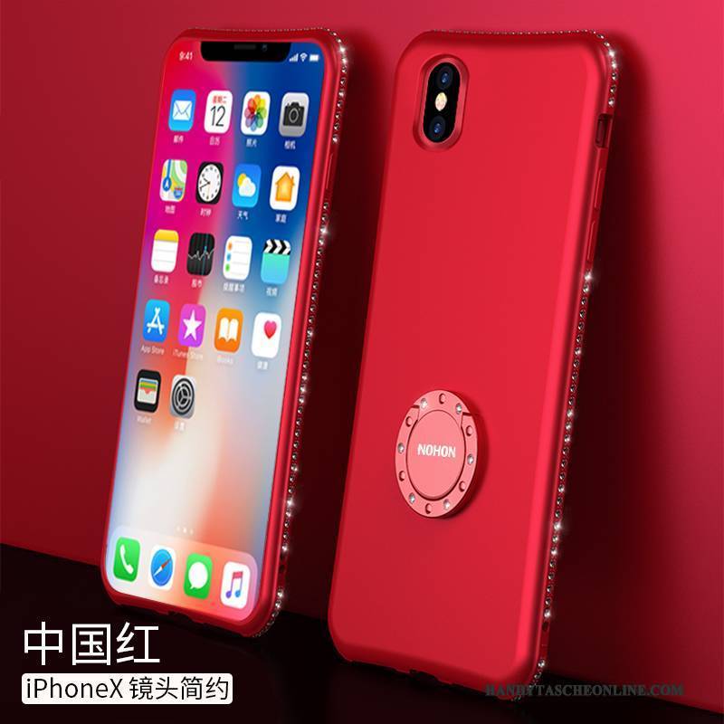 Hülle iPhone X Weiche Anti-sturz Trend, Case iPhone X Taschen Rot Handyhüllen