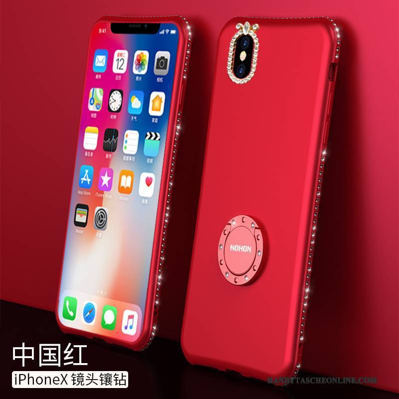 Hülle iPhone X Weiche Anti-sturz Trend, Case iPhone X Taschen Rot Handyhüllen