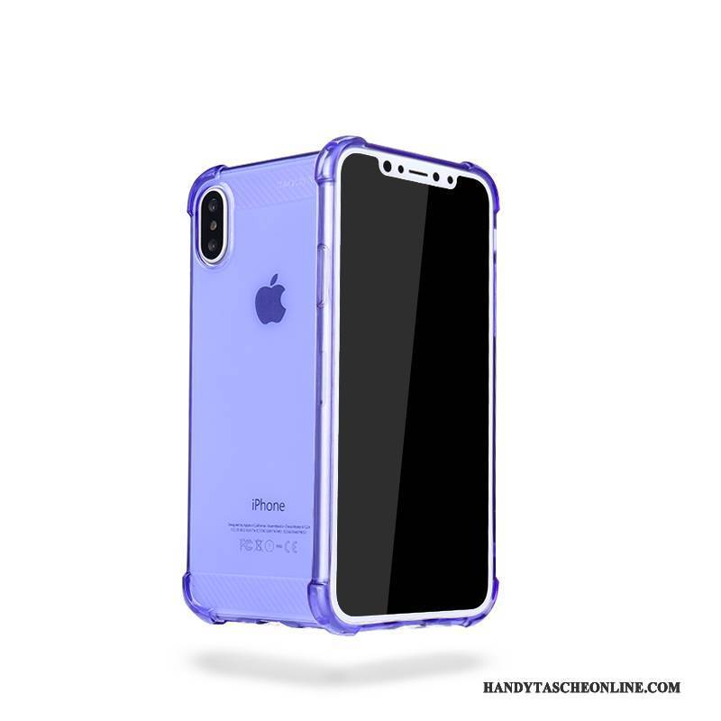 Hülle iPhone X Weiche Blau Handyhüllen, Case iPhone X Schutz Grün Transparent