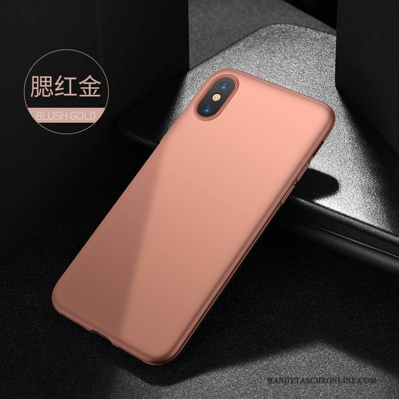 Hülle iPhone X Weiche Rot Handyhüllen, Case iPhone X Silikon Schwarz Nubuck