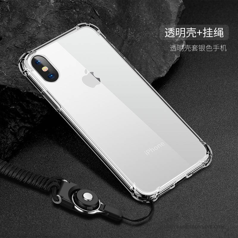 Hülle iPhone X Weiche Transparent Silber, Case iPhone X Taschen Neu Weiß