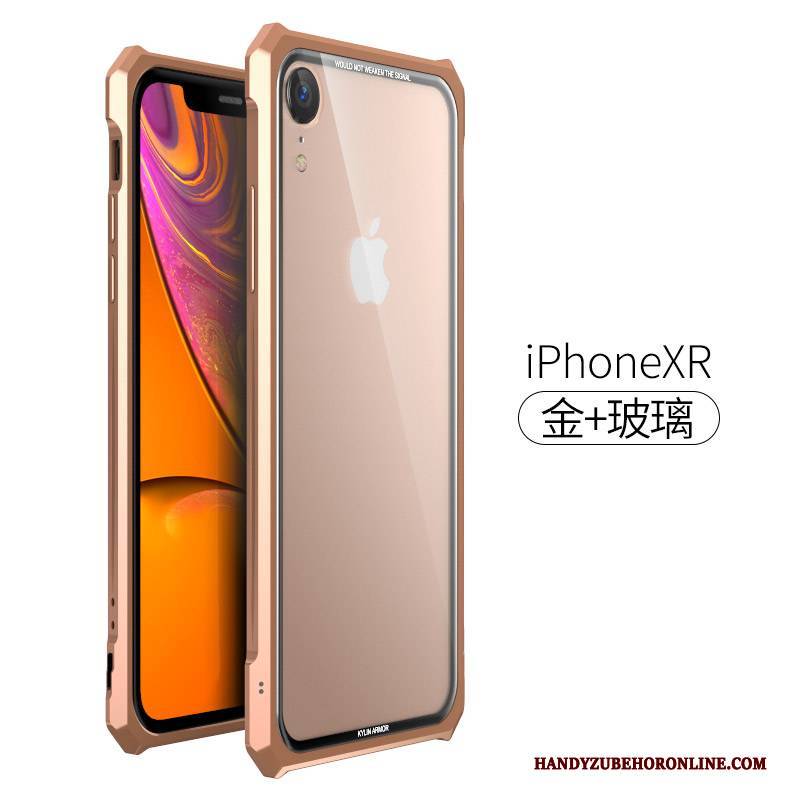 Hülle iPhone Xr Metall Handyhüllen Anti-sturz, Case iPhone Xr Schutz Trend Grenze