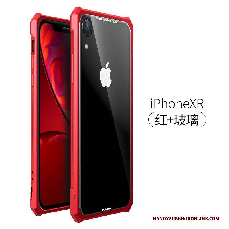 Hülle iPhone Xr Metall Handyhüllen Anti-sturz, Case iPhone Xr Schutz Trend Grenze