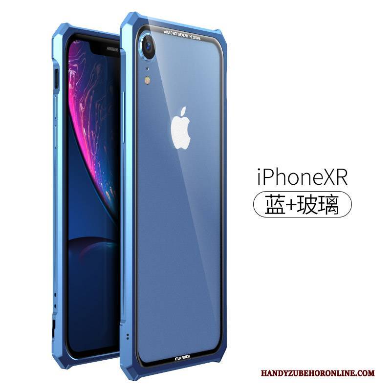 Hülle iPhone Xr Metall Handyhüllen Anti-sturz, Case iPhone Xr Schutz Trend Grenze