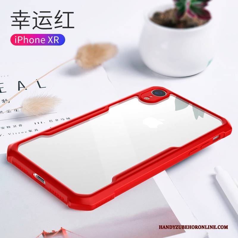 Hülle iPhone Xr Taschen Grenze Rot, Case iPhone Xr Silikon Ballon Schlank