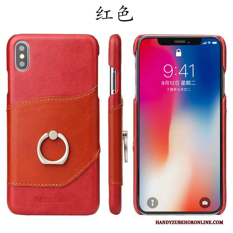 Hülle iPhone Xs Halterung Kuh Ring, Case iPhone Xs Taschen Business Anti-sturz