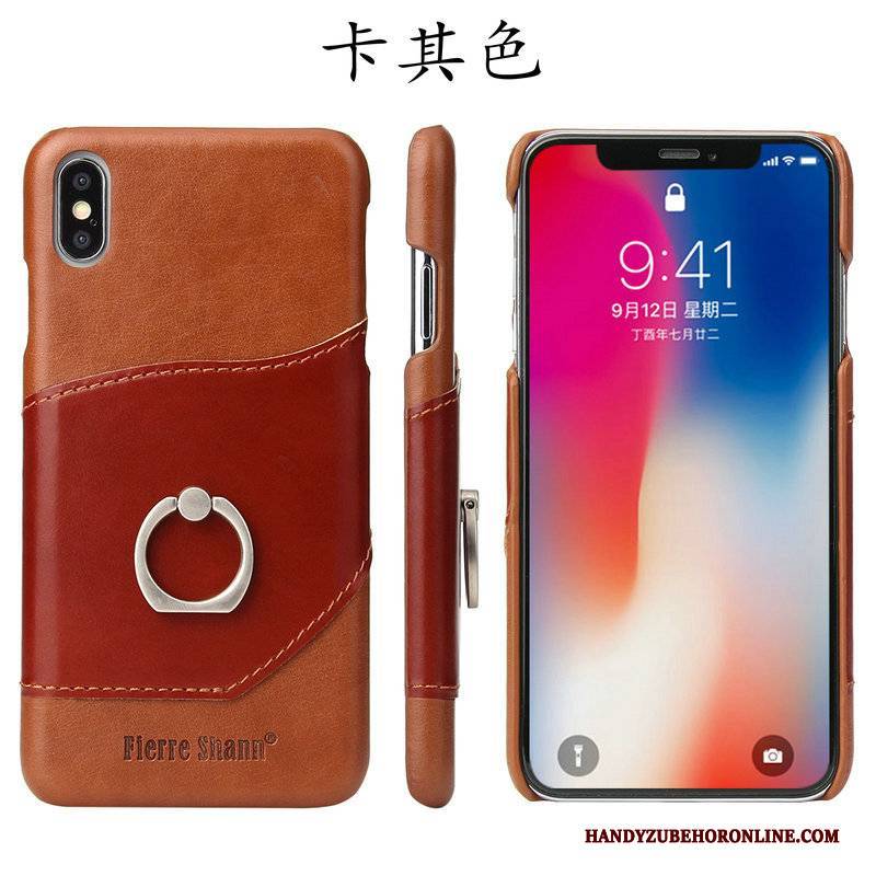 Hülle iPhone Xs Halterung Kuh Ring, Case iPhone Xs Taschen Business Anti-sturz