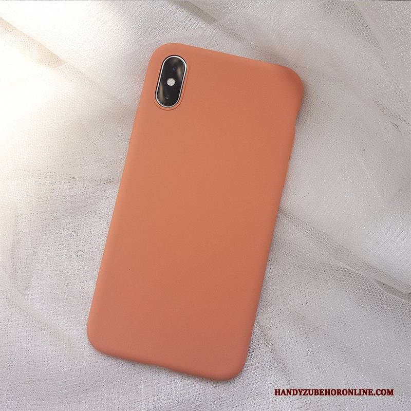 Hülle iPhone Xs Kreativ Liebhaber Neu, Case iPhone Xs Silikon Orange Trendmarke