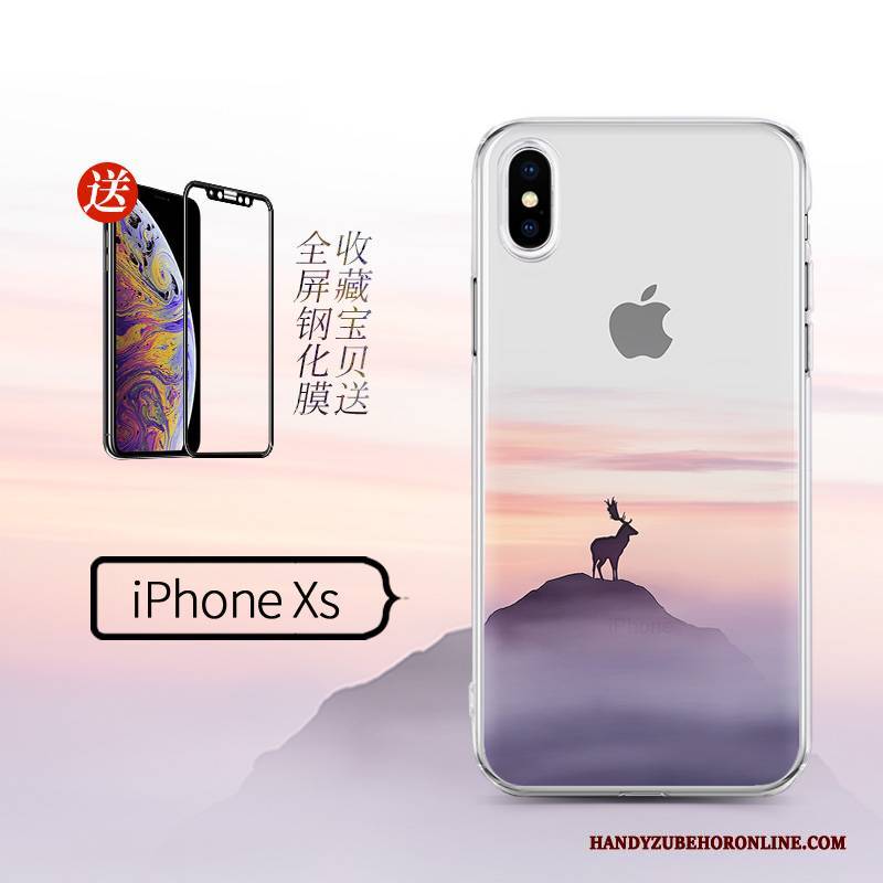 Hülle iPhone Xs Kreativ Transparent Schwarz, Case iPhone Xs Silikon Hängende Verzierungen Handyhüllen