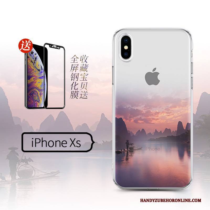 Hülle iPhone Xs Kreativ Transparent Schwarz, Case iPhone Xs Silikon Hängende Verzierungen Handyhüllen