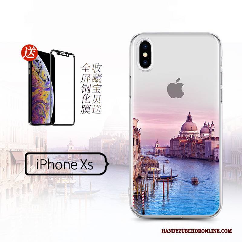 Hülle iPhone Xs Kreativ Transparent Schwarz, Case iPhone Xs Silikon Hängende Verzierungen Handyhüllen