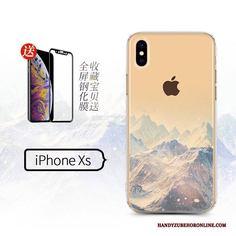 Hülle iPhone Xs Kreativ Transparent Schwarz, Case iPhone Xs Silikon Hängende Verzierungen Handyhüllen