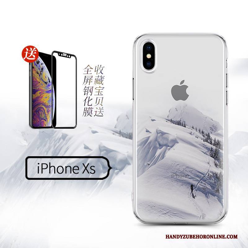 Hülle iPhone Xs Kreativ Transparent Schwarz, Case iPhone Xs Silikon Hängende Verzierungen Handyhüllen