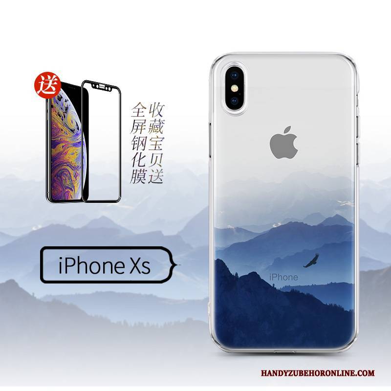 Hülle iPhone Xs Kreativ Transparent Schwarz, Case iPhone Xs Silikon Hängende Verzierungen Handyhüllen