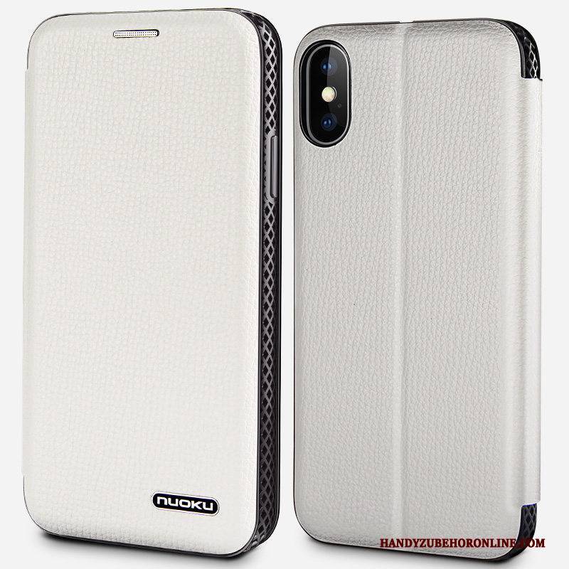 Hülle iPhone Xs Leder Handyhüllen Neu, Case iPhone Xs Folio Magnetismus Karte