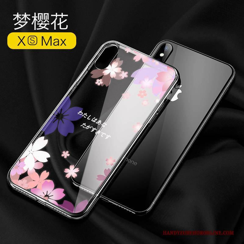 Hülle iPhone Xs Max Kreativ Trendmarke Glas, Case iPhone Xs Max Persönlichkeit Transparent