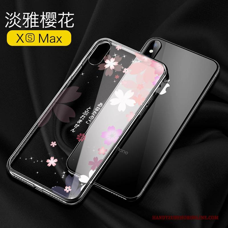 Hülle iPhone Xs Max Kreativ Trendmarke Glas, Case iPhone Xs Max Persönlichkeit Transparent