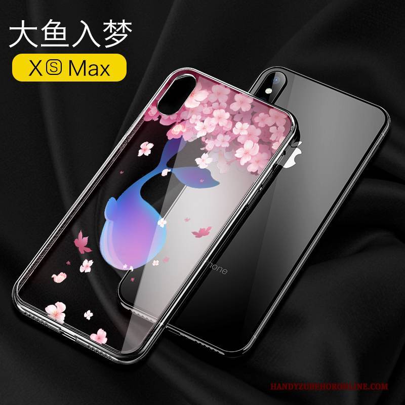 Hülle iPhone Xs Max Kreativ Trendmarke Glas, Case iPhone Xs Max Persönlichkeit Transparent