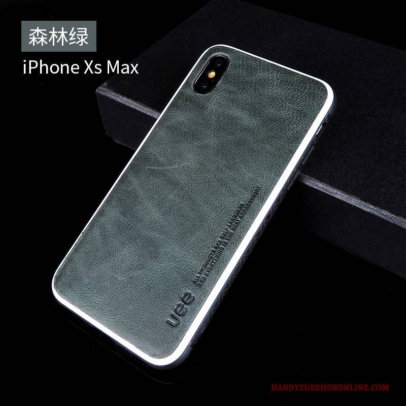 Hülle iPhone Xs Max Leder Persönlichkeit Trendmarke, Case iPhone Xs Max Taschen Nubuck Schlank