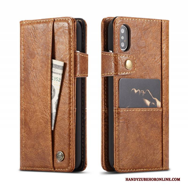 Hülle iPhone Xs Max Lederhülle Dunkel Handyhüllen, Case iPhone Xs Max Folio