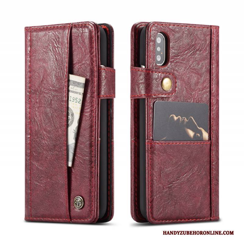 Hülle iPhone Xs Max Lederhülle Dunkel Handyhüllen, Case iPhone Xs Max Folio