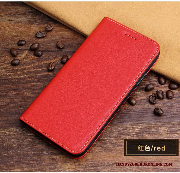 Hülle iPhone Xs Max Lederhülle Handyhüllen Rot, Case iPhone Xs Max Folio Anti-sturz