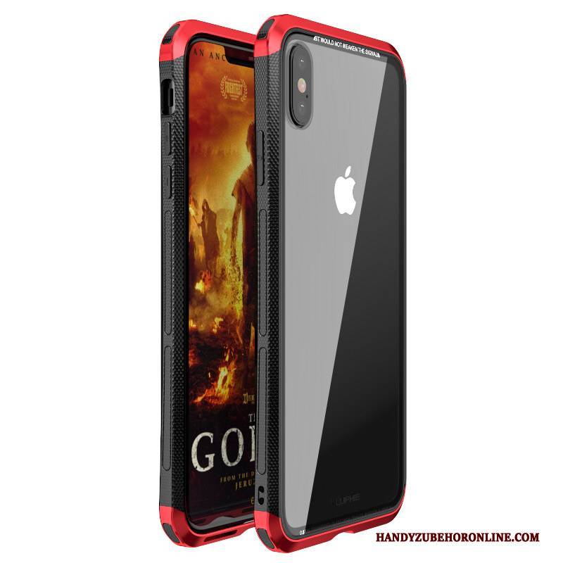 Hülle iPhone Xs Max Metall Leicht Gehärtetes Glas, Case iPhone Xs Max Taschen Trend Schwer