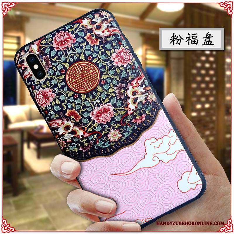 Hülle iPhone Xs Max Prägung Handyhüllen Chinesische Art, Case iPhone Xs Max Kreativ Persönlichkeit Palast