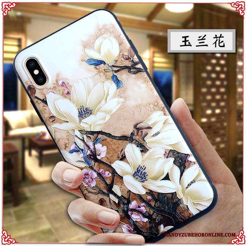 Hülle iPhone Xs Max Prägung Handyhüllen Chinesische Art, Case iPhone Xs Max Kreativ Persönlichkeit Palast