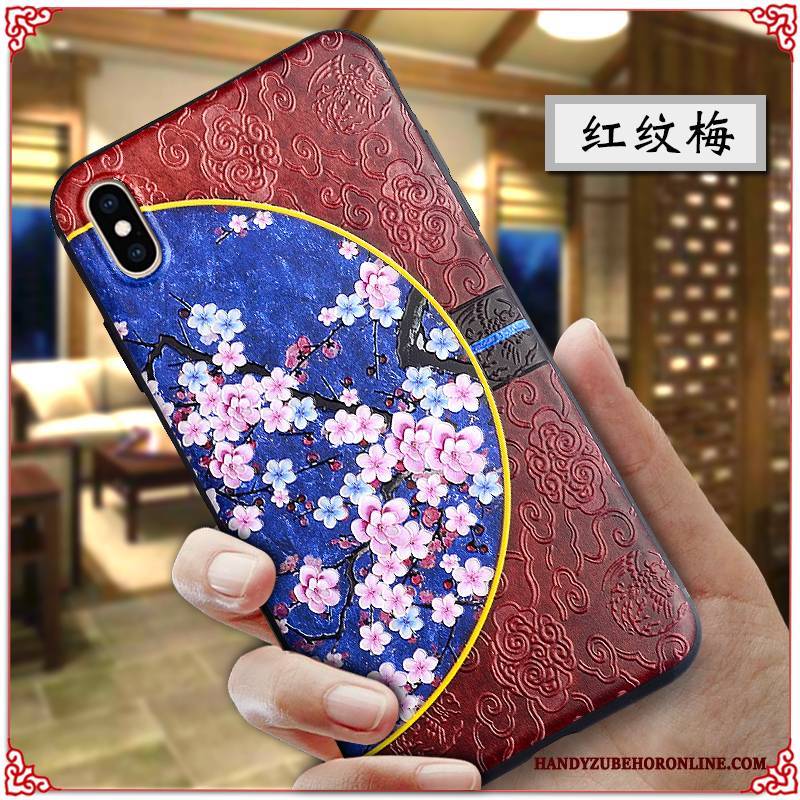 Hülle iPhone Xs Max Prägung Handyhüllen Chinesische Art, Case iPhone Xs Max Kreativ Persönlichkeit Palast