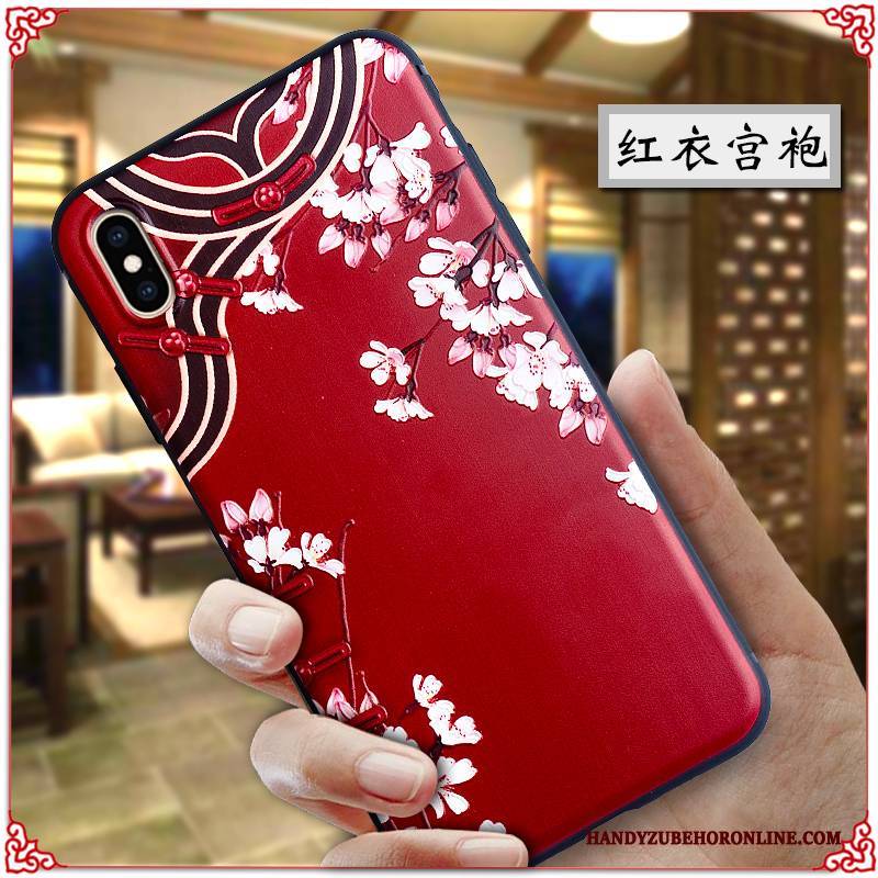 Hülle iPhone Xs Max Prägung Handyhüllen Chinesische Art, Case iPhone Xs Max Kreativ Persönlichkeit Palast