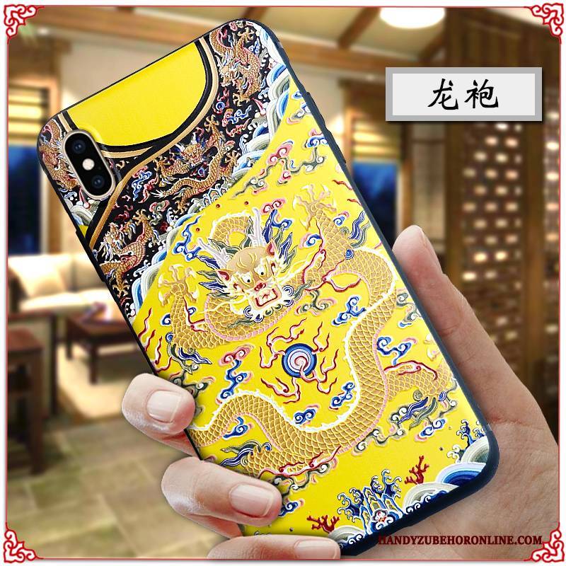 Hülle iPhone Xs Max Prägung Handyhüllen Chinesische Art, Case iPhone Xs Max Kreativ Persönlichkeit Palast